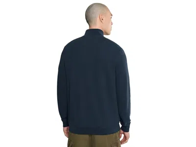 Barbour Pique Interlock Half Zip Sweatshirt In Blue