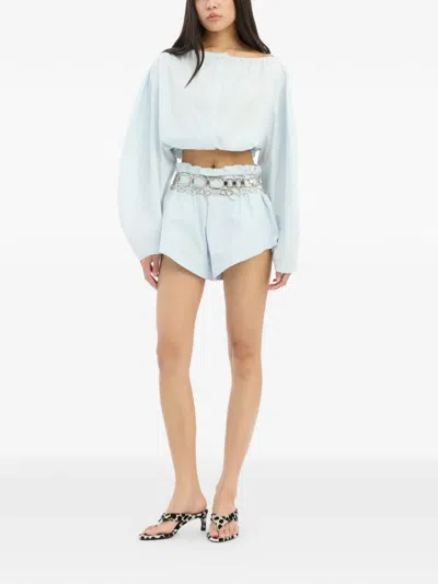 Rotate Birger Christensen Drawstring Shorts In Blue
