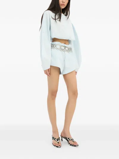 Rotate Birger Christensen Drawstring Shorts In Blue
