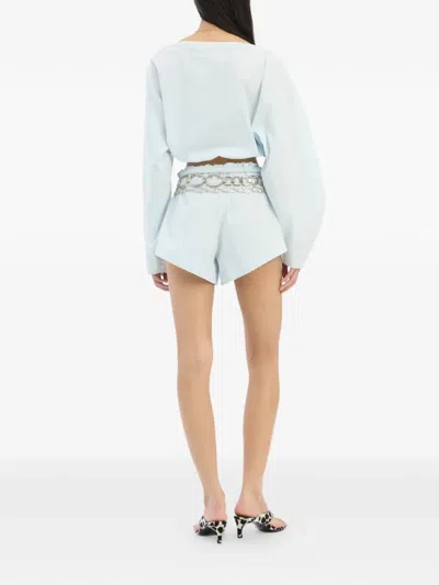 Rotate Birger Christensen Drawstring Shorts In Blue