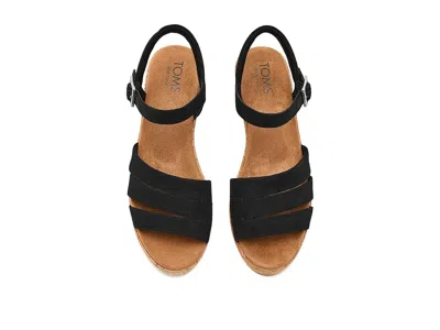 Toms Women's Julia Open Toe Wedge Sandals In Black