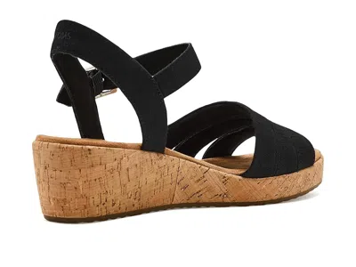 Toms Women's Julia Open Toe Wedge Sandals In Black