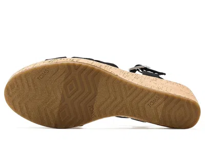 Toms Women's Julia Open Toe Wedge Sandals In Black