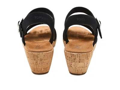 Toms Women's Julia Open Toe Wedge Sandals In Black