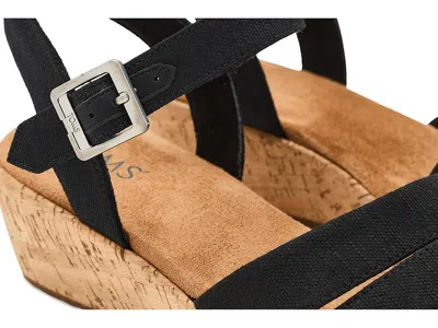 Toms Women's Julia Open Toe Wedge Sandals In Black