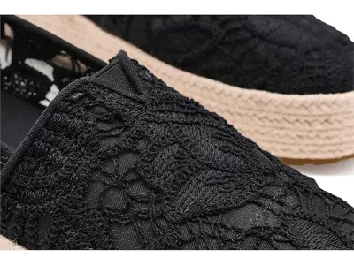 Toms Valencia Platform Espadrille In Black