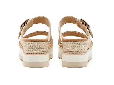 Toms Women's Diana Mule Buckle Wedge Sandal Almond Raffia In Brown