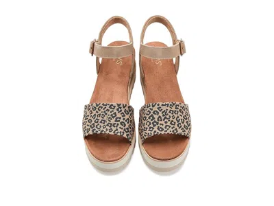 Toms Women's Diana Wedge Sandal Leopard Print In Brown