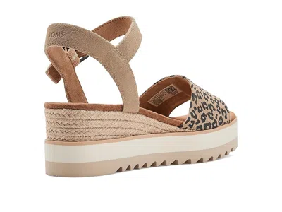Toms Women's Diana Wedge Sandal Leopard Print In Brown