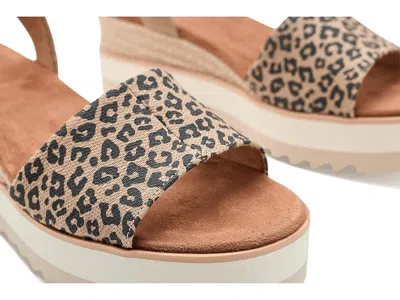 Toms Women's Diana Wedge Sandal Leopard Print In Brown