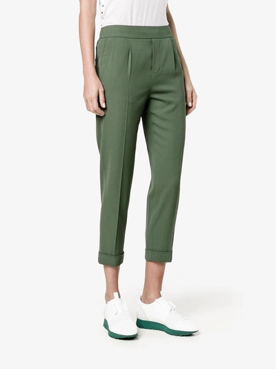 Shop Vince Tapered Trousers In Green
