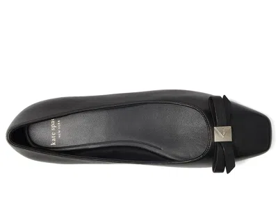 Kate Spade Deco Bow Smooth Leather Flat In Black