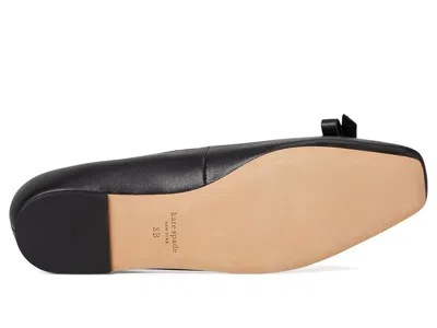 Kate Spade Deco Bow Smooth Leather Flat In Black