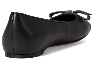 Kate Spade Deco Bow Smooth Leather Flat In Black
