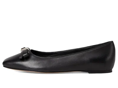 Kate Spade Deco Bow Smooth Leather Flat In Black