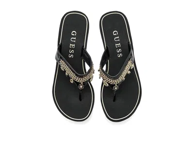 Guess Sutton Platform Wedge Sandal In Black