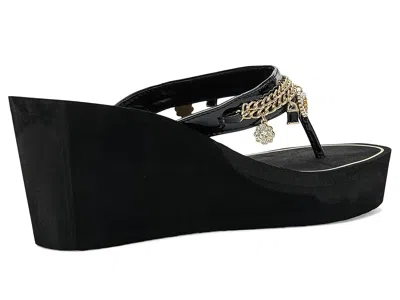 Guess Sutton Platform Wedge Sandal In Black