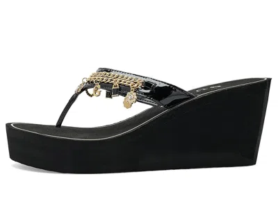 Guess Sutton Platform Wedge Sandal In Black
