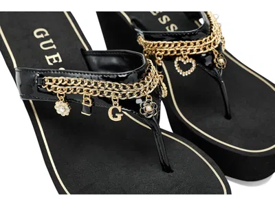Guess Sutton Platform Wedge Sandal In Black