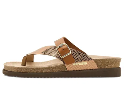Mephisto Helen Mix Toe Loop Sandal In Gold