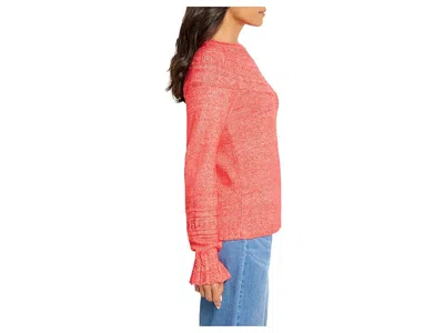 Nic + Zoe Textural Dot Cozy Sweater In Red