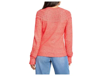 Nic + Zoe Textural Dot Cozy Sweater In Red