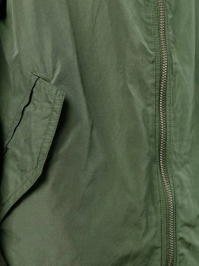 Shop Vince Longline Bomber Jacket In Green