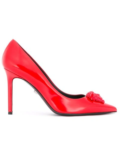 Versace Palazzo Medusa Pumps In Red