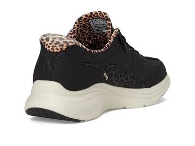 Skechers Wide Width Hands Free Slipins Contour Foam Cozy Fit Leopard Dream Sneaker In Black