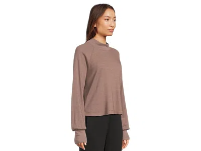 Michael Stars Norma Mock Neck Pullover In Brown