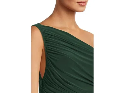Norma Kamali Diana Green Midi Dress With Asymmetric And Draped Design In Tech Fabric Stretch Woman