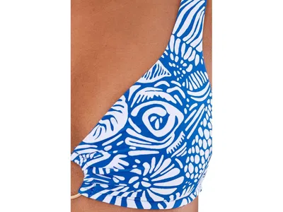 Seafolly C Shells Triangle Bikini Top In Blue