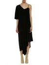 Maison Margiela Draped Sleeve Asymmetric Dress In Black