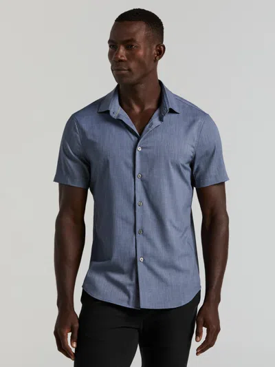 Perry Ellis Men's Slim-fit Short-sleeve Shirt In Blue