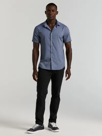 Perry Ellis Men's Slim-fit Short-sleeve Shirt In Blue