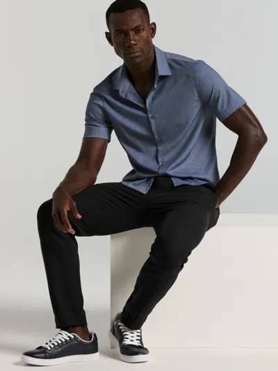 Perry Ellis Men's Slim-fit Short-sleeve Shirt In Blue