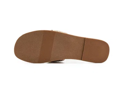 Roxy Andreya Raffia Slide Sandal In Brown
