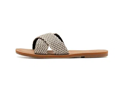Roxy Andreya Raffia Slide Sandal In Brown