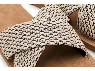 Roxy Andreya Raffia Slide Sandal In Brown