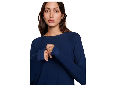 Eberjey Cozy Time Crew Neck Pullover In Blue