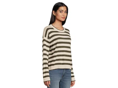 Splendid Georgie Stripe Pullover Sweater In Black