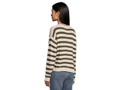 Splendid Georgie Stripe Pullover Sweater In Black