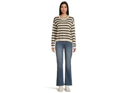 Splendid Georgie Stripe Pullover Sweater In Black