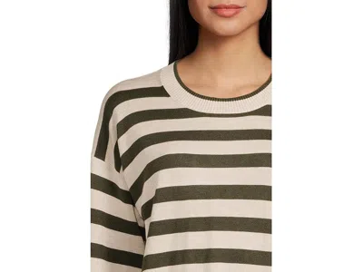 Splendid Georgie Stripe Pullover Sweater In Black