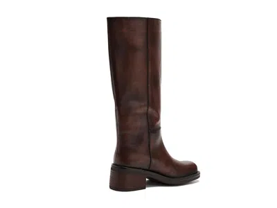 Free People Dana Distressed Pull On Boots Cognac In Multi