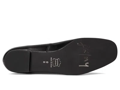 French Sole Emerald Leather Flat In Black