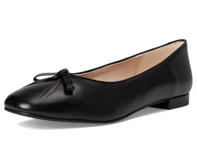 French Sole Emerald Leather Flat In Black