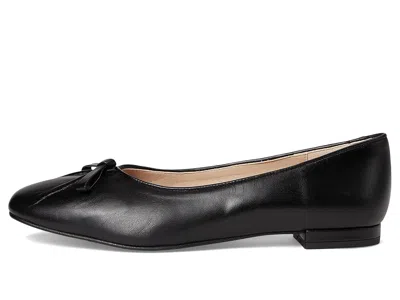 French Sole Emerald Leather Flat In Black
