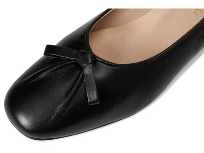 French Sole Emerald Leather Flat In Black