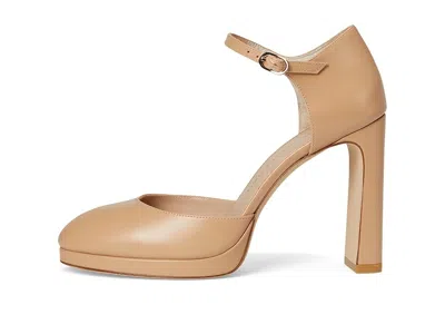 Stuart Weitzman 100mm Babette Leather Platform Pumps In Brown
